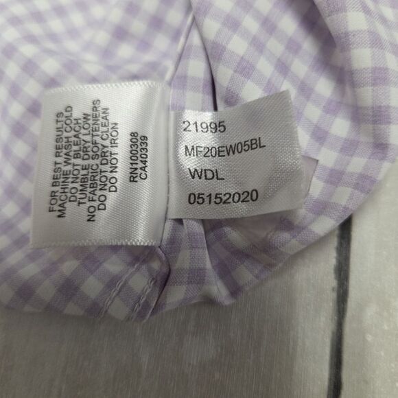 Peter Millar Summer Comfort Purple Performance Gingham Button Down Shirt Size XL - Picture 9 of 10